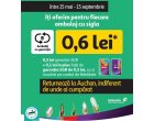 Auchan oferă un bonus pentru reciclarea ambalajelor cu simbol SGR: 0,6 lei/ambalaj, până pe 15 septembrie